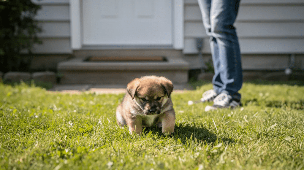 Puppy behavior problems during outdoor potty training