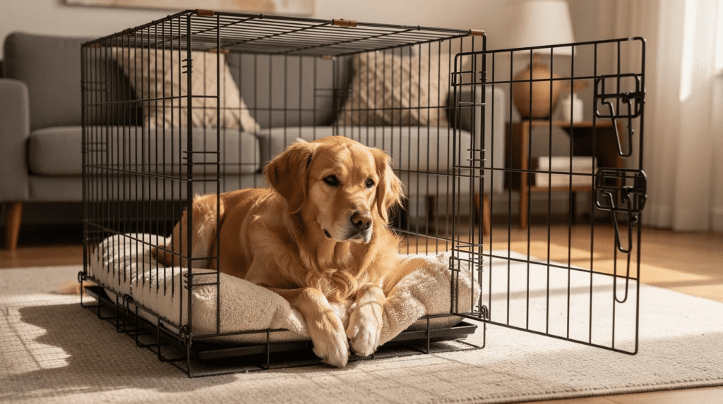 Dog separation anxiety crate training at home