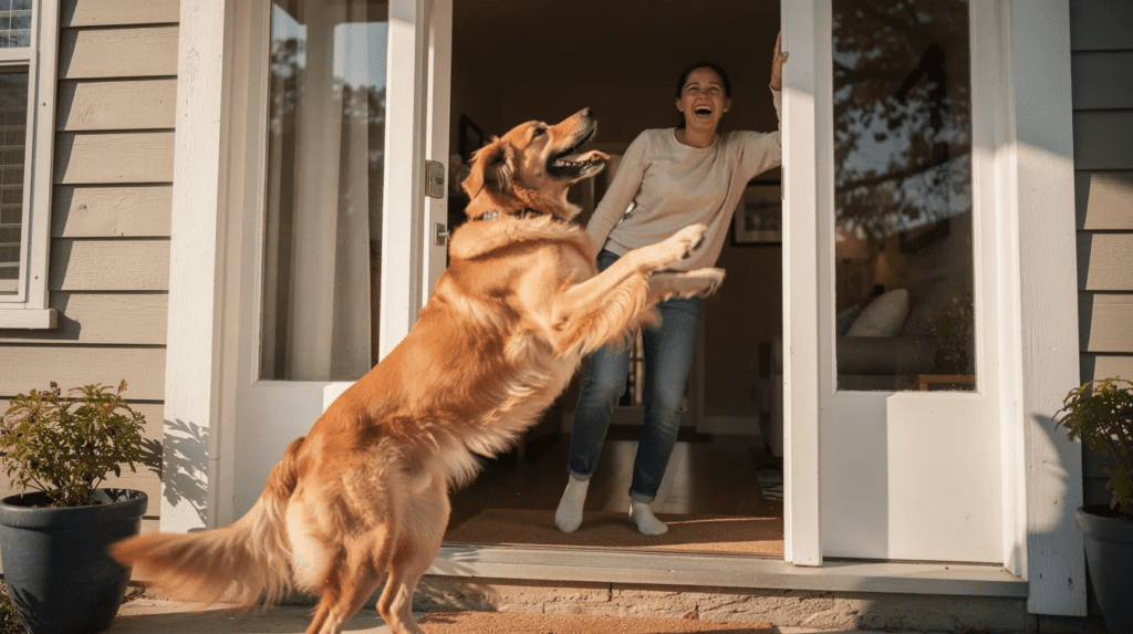 How to stop a dog from jumping up on guests at the door