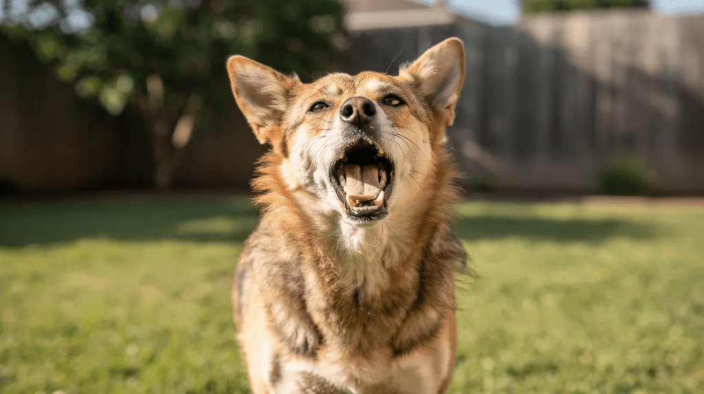 Stop dog barking with calm behavior training outdoors