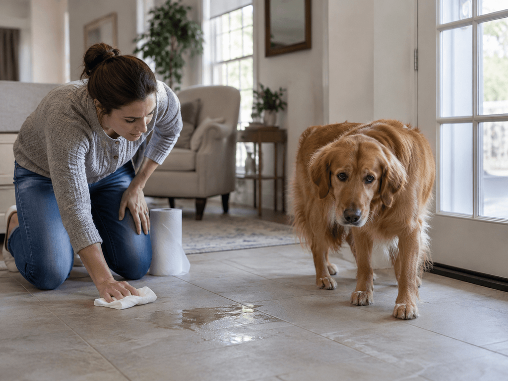 Golden retriever experiencing dog potty training regression